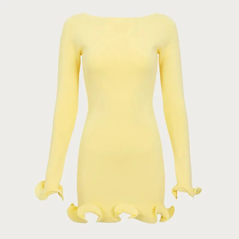 Ripple Hem Knit Dress