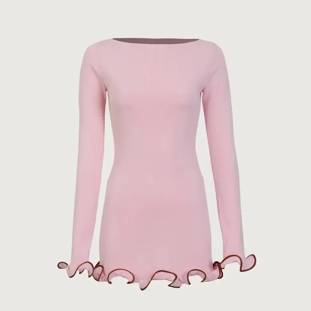 Ripple Hem Knit Dress