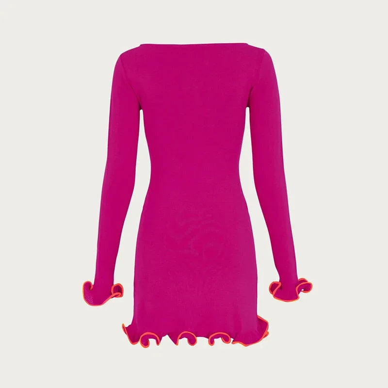 Ripple Hem Knit Dress