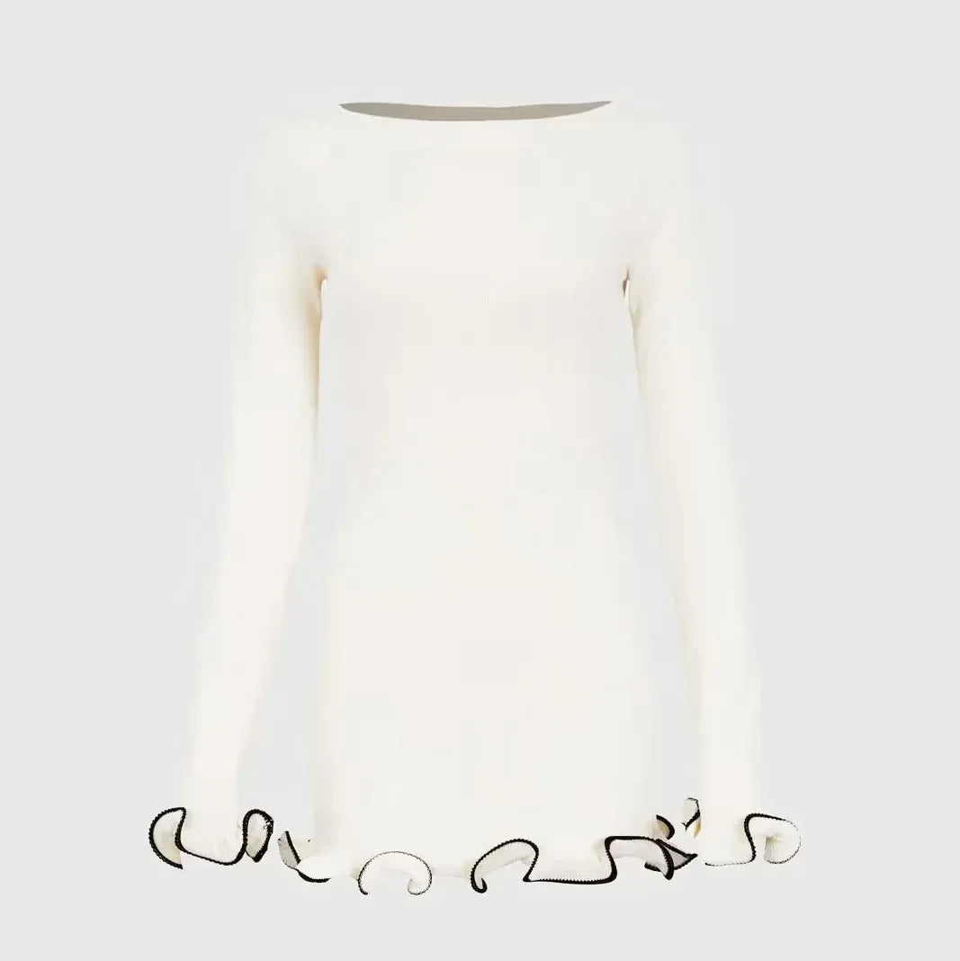 Ripple Hem Knit Dress